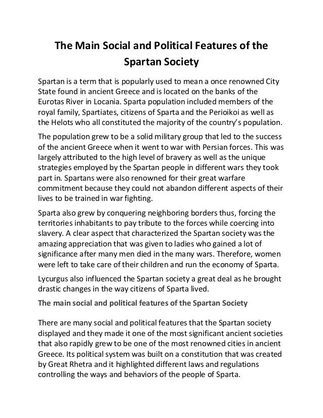 Spartan Social Structure Essay